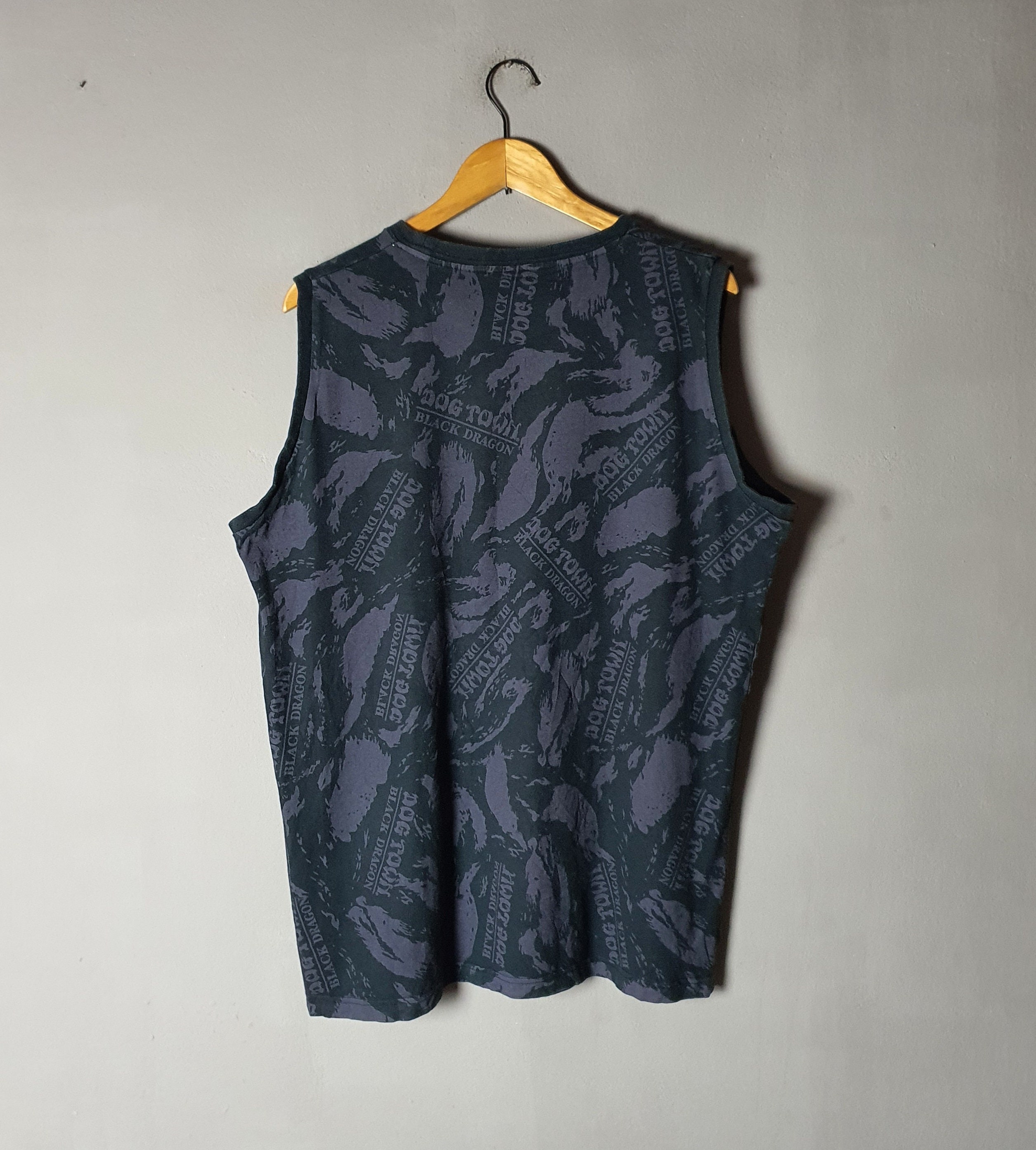 Vintage DOGTOWN 90s Black Dragon Skate Sleeveless Tank T