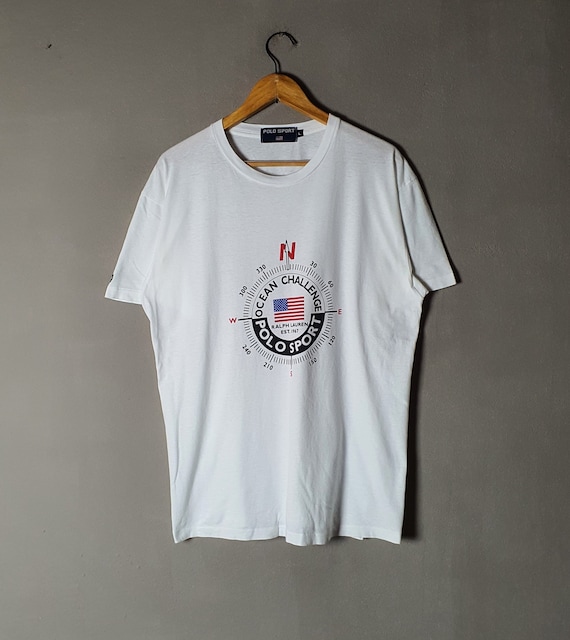 Vintage 90s POLO SPORT Yacht Ocean Challenge T Shirt Size Large 90s Polo Sport Ralph Lauren RL 92 93 Snow Beach Stadium Streetwear Tee Etsy UK