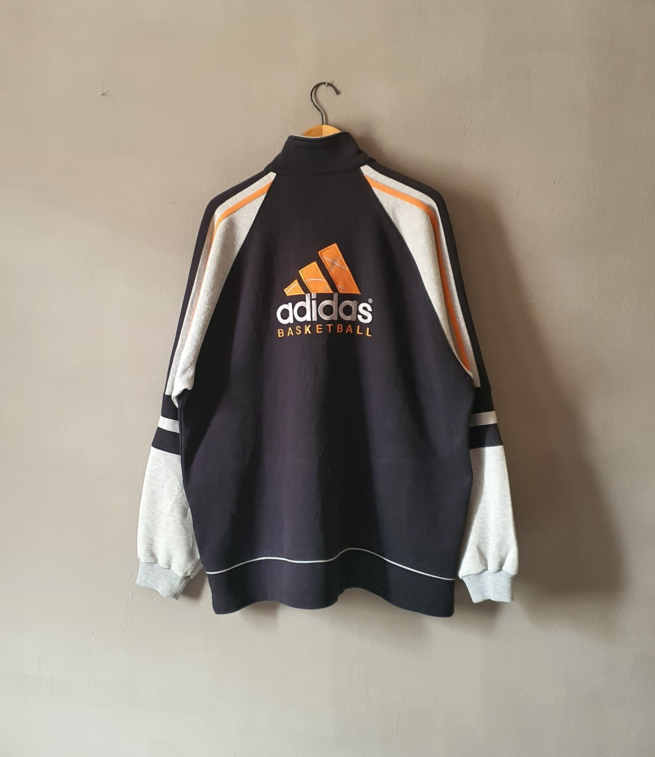 Vintage ADIDAS Basketball Big Logo 1990s Zipper Etsy