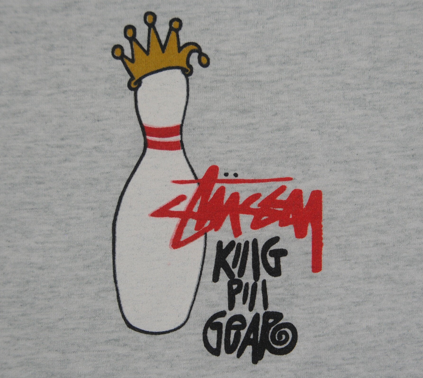 Vintage 80s STUSSY Kingpin Gear Logo Classic T Shirt Size X-large