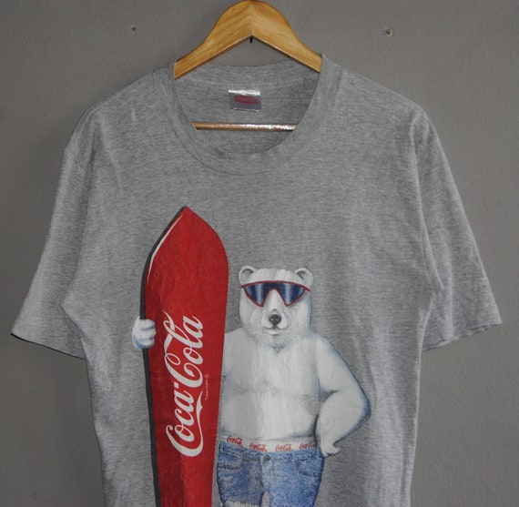 Vintage COCA-COLA Coke 1996 Bear Promo T Shirt Size Medium / 90s