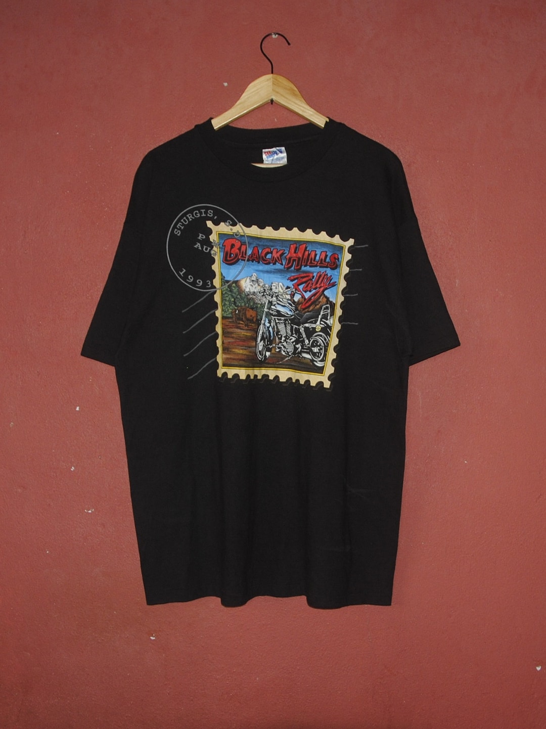 STURGIS BLACK HILLS RALLY 3D 90s tシャツ 1998 Harley Davidson Sturgis Black Hills Rally Graphic T