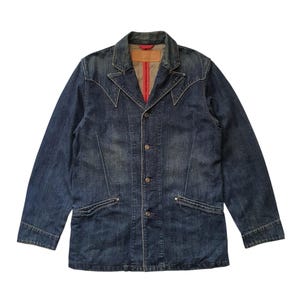 Vintage EDWIN 503 S Denim Chore Work Jacket size M-L / Rare Edwin Japan  Western Style Casual  workwear Jeans Work Blue Balzer jacket