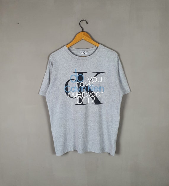 Vintage - Etsy Designer Logo 1990s 90s Tee / Tees CK Fashion T Big Classic Swag Hipster Calvin 90s Klein Medium Shirt / Jeans Size