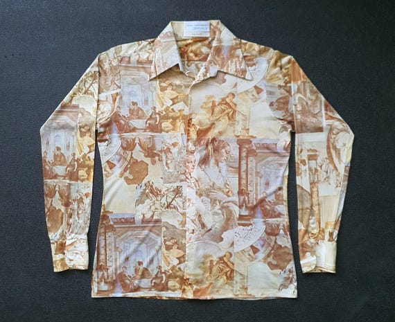 Vintage 70s Van Heusen Vanafit Button up Shirt Size Medium / 1970s 