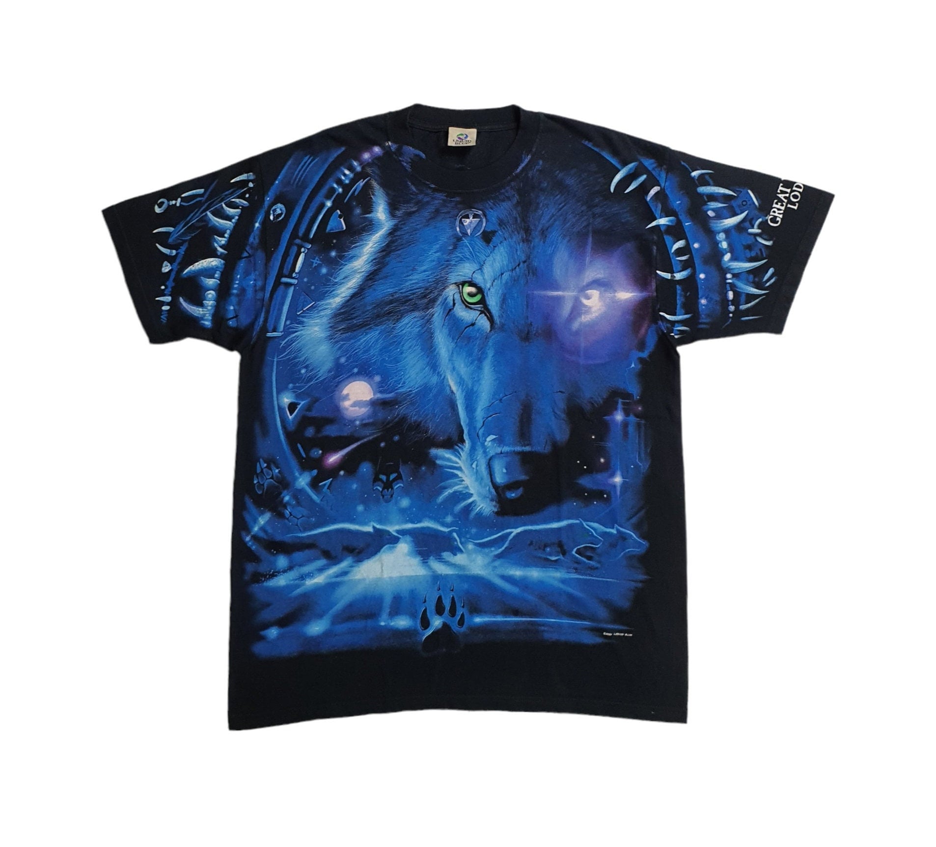 Straight Up Tour Tee 青　XL Vintage 2001 LIQUID BLUE Great Wolf Lodge T Shirt Size XL