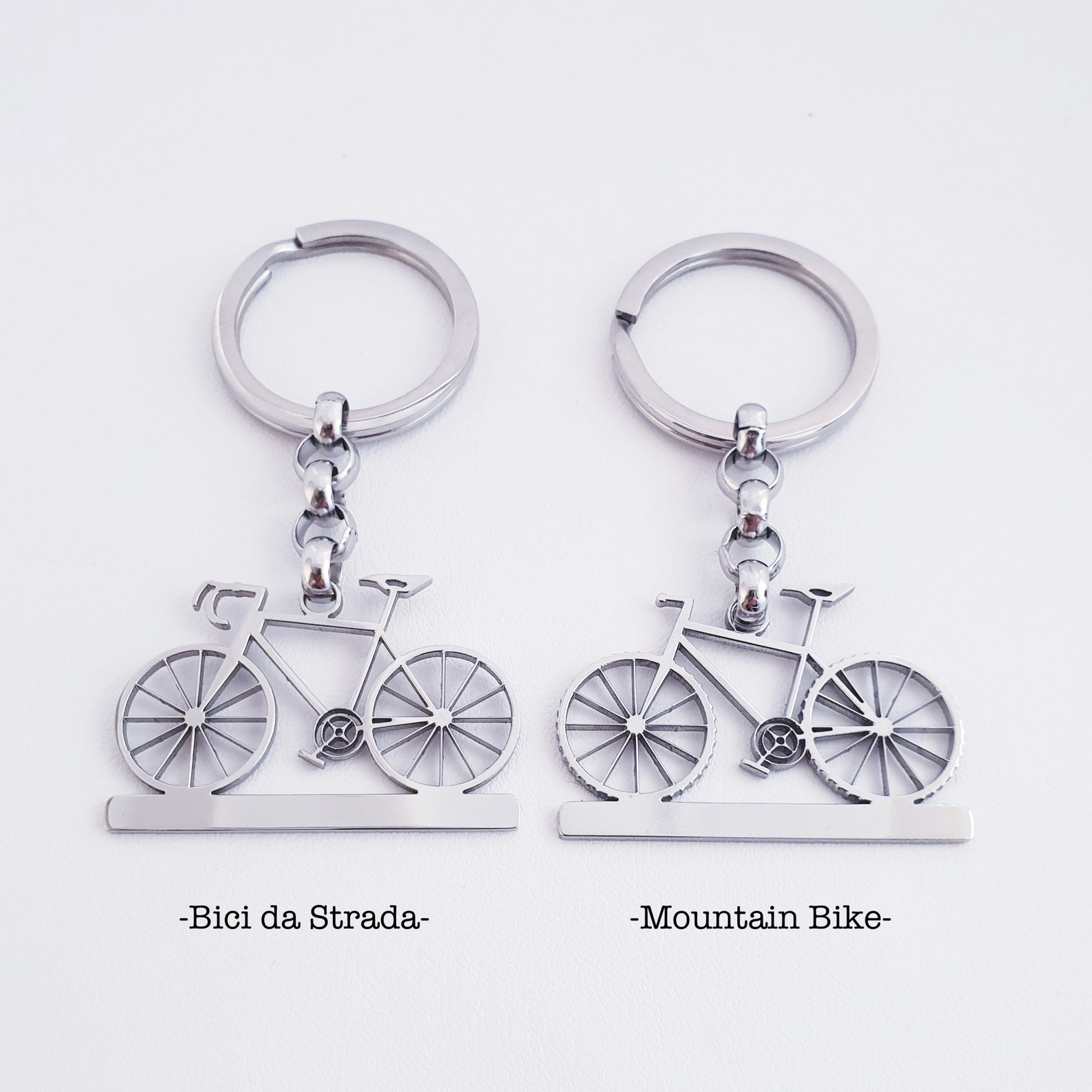 Steel Bicycle Keychain Customizable Etsy