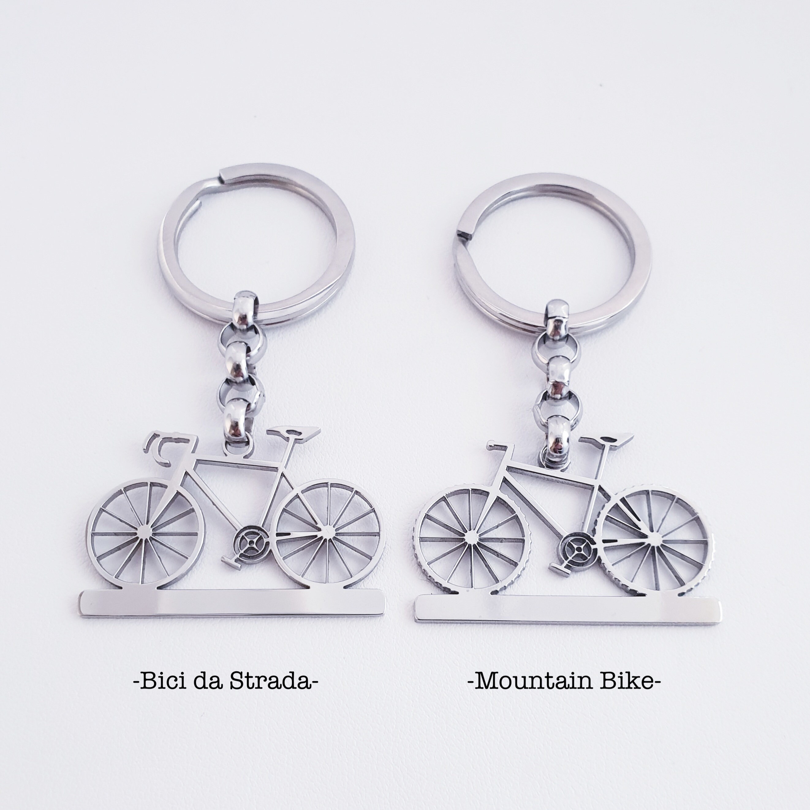 Steel Bicycle Keychain Customizable Etsy