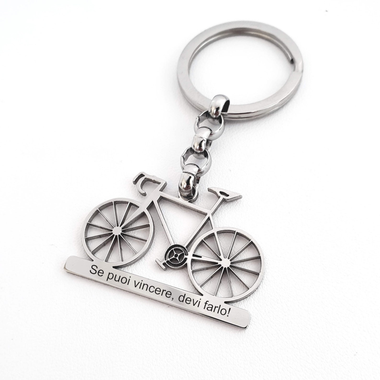 Steel Bicycle Keychain Customizable Etsy