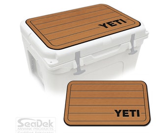 Yeti Roadie 60 Cooler Pad – SeaDek Eva Foam Mat, Peel & Stick Non Slip Pad, Dual Layer Comfort Pad, YETI Teak Right Design T/B, Made in USA