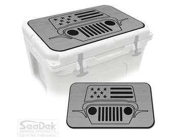 Yeti Tundra Cooler Pad – SeaDek Eva Foam Mat 6mm, Peel & Stick Non Slip Pad, Dual Layer Comfort Pad, Offroad Stars Design SG/B, Made in USA