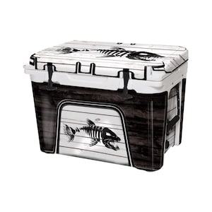 Vinyl Cooler Wrap fits YETI Tundra (Cooler Is Not Included) Skin Decal Sticker Easy to Install - Peel & Stick- FULL - Bonefish White