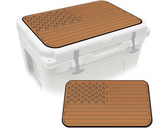 Yeti Roadie 20 Cooler Pad – SeaDek Eva Foam Mat 6mm, Peel & Stick Non Slip Pad, Dual Layer Comfort Pad, US Flag Design T/B, Made in USA
