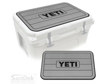 Yeti Roadie 48 Cooler Pad – SeaDek Eva Foam Mat, Peel & Stick Non Slip Pad, Dual Layer Comfort, YETI Teak Center Design SG/B, Made in USA