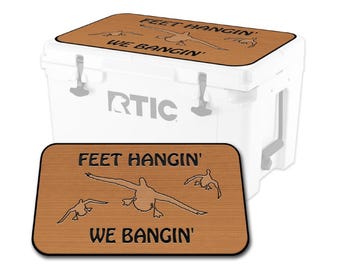 RTIC 45 Cooler Pad – SeaDek EVA Foam 6mm Dual Layer Non Slip Marine Mat | Peel & Stick Comfort Pad | Feet Hangin We Bangin Design T/B