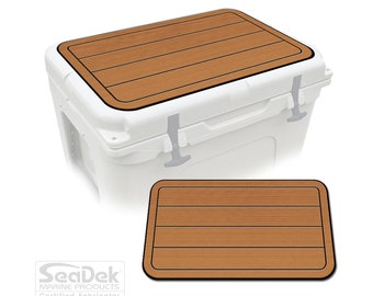 Yeti Roadie 24 Cooler Pad – SeaDek Eva Foam Mat 6mm, Peel & Stick Non Slip Pad, Dual Layer Comfort Pad, Teak Lines Design T/B, Made in USA