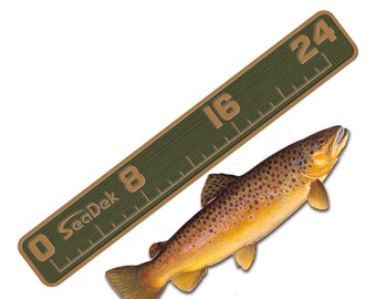 SeaDek 24" Fish Ruler - Marine EVA Foam - Strong Stick Adhesive - Non Slip Measuring - Regulation Accuracy - Actual Size 27.5W x 4"H - OG/M