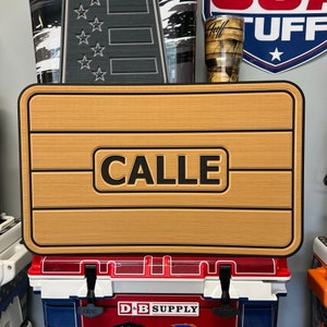 USATuff Custom SeaDek Cooler Pad Teak Lines Personalized Add Your Name