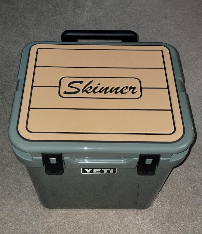 USATuff Custom SeaDek Cooler Pad Teak Lines Personalized Add Your Name