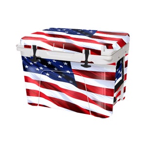 Patriotic US Flag Vinyl Cooler Wrap Kit | fits YETI 24QT Roadie | Best Gift For Dad, Husband, Father, Patriot, Gift for Him, Made in USA