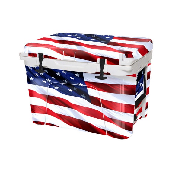 Custom Cooler Vinyl Wrap Skin Decal Fits YETI Roadie 48 Wheeled cooler Not  Included Personalized Full USA Stars American Flag Patriotic 