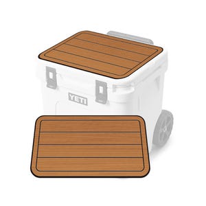 SeaDek Pad fits YETI Roadie 60 (Cooler Not Included) Marine Eva Mat Non-Slip  Peel & Stick | Comfort Pad Dual Layer 6mm YETI Teak Line - T/B
