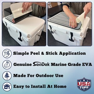 Easy Peel & Stick Installation USATuff SeaDek Cooler Pad