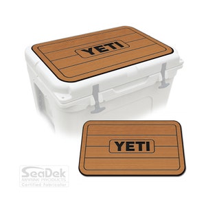 SeaDek Pad fits YETI Roadie 60 (Cooler Is Not Included) Marine Eva Mat Non-Slip  Peel & Stick  Comfort Pad Dual Layer YETI Teak Center - T/B