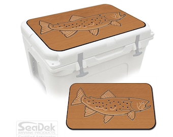 Yeti Tundra Cooler Pad – SeaDek Eva Foam Mat 6mm, Peel & Stick Non Slip Pad, Dual Layer Comfort Pad, SD Trout Design T/B, Made in USA