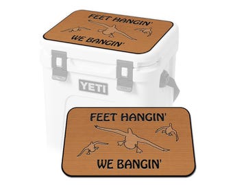 Yeti Roadie 24 Cooler Pad – SeaDek Eva Foam Mat 6mm, Peel & Stick Non Slip Pad, Dual Layer, Feet Hangin We Bangin Design T/B, Made in USA