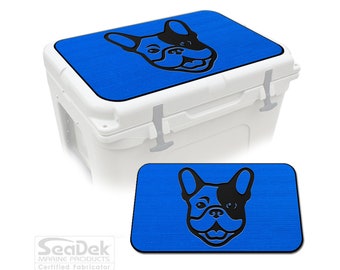 Yeti Roadie 24 Cooler Pad – SeaDek Eva Foam Mat 6mm, Peel & Stick Non Slip Pad, Dual Layer Comfort Pad, Frenchie Design BB/B, Made in USA