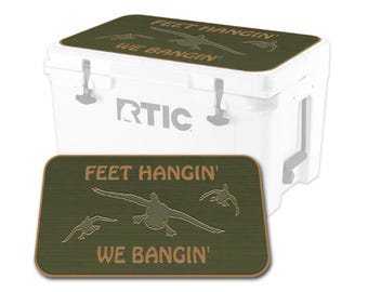 RTIC 45 Cooler Pad – SeaDek EVA Foam 6mm Dual Layer Non Slip Marine Mat | Peel & Stick Comfort Pad | Feet Hangin We Bangin Design OG/T