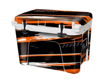Vinyl Cooler Wrap fits YETI Roadie 20QT (Cooler Not Included) Skin Decal Sticker FULL Kit RZR Orange Utv SxS Offroad Design | Peel and Stick