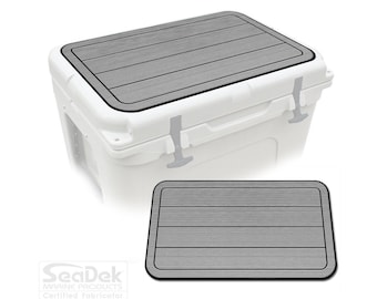 Yeti Tundra Cooler Pad – SeaDek Eva Foam Mat 6mm, Peel & Stick Non Slip Pad, Dual Layer Comfort Pad, Teak Line Design SG/B, Made in USA