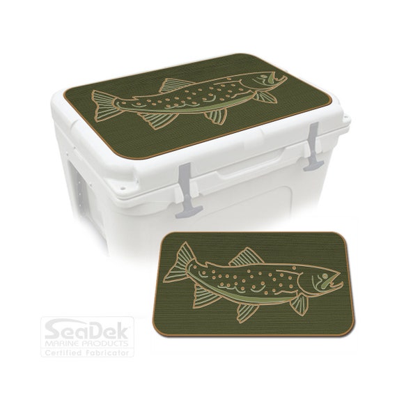 RTIC Cooler Pad – SeaDek EVA Foam 6mm Dual Layer Non Slip Marine Mat | Peel & Stick Comfort Pad | SD Trout Design Og/T