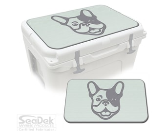 Yeti Tundra Cooler Pad – SeaDek Eva Foam Mat 6mm, Peel & Stick Non Slip Pad, Dual Layer Comfort Pad, Frenchie Design SF/SG, Made in USA