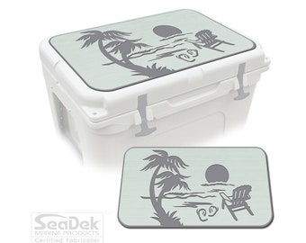 Yeti Tundra Cooler Pad – SeaDek Eva Foam Mat 6mm, Peel & Stick Non Slip Pad, Dual Layer Comfort Pad, Beach Chair Design SF/SG, Made in USA