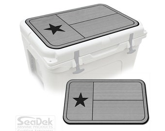 Yeti Roadie 20 Cooler Pad – SeaDek Eva Foam Mat 6mm, Peel & Stick Non Slip Pad, Dual Layer Comfort Pad, Texas Flag Design SG/B, Made in USA