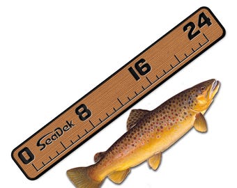 SeaDek 24" Fish Ruler - Marine EVA Foam - Strong Stick Adhesive - Non Slip Measuring - Regulation Accuracy - Actual Size 27.5W x 4"H - T/B