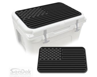 Yeti Roadie 20 Cooler Pad – SeaDek Eva Foam Mat 6mm, Peel & Stick Non Slip Pad, Dual Layer Comfort Pad, US Flag Design B/SG, Made in USA