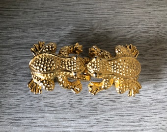 Vintage, MIMI DI N 1975, Turtles Belt, Gold Tone, Navy Blue  display picture 1