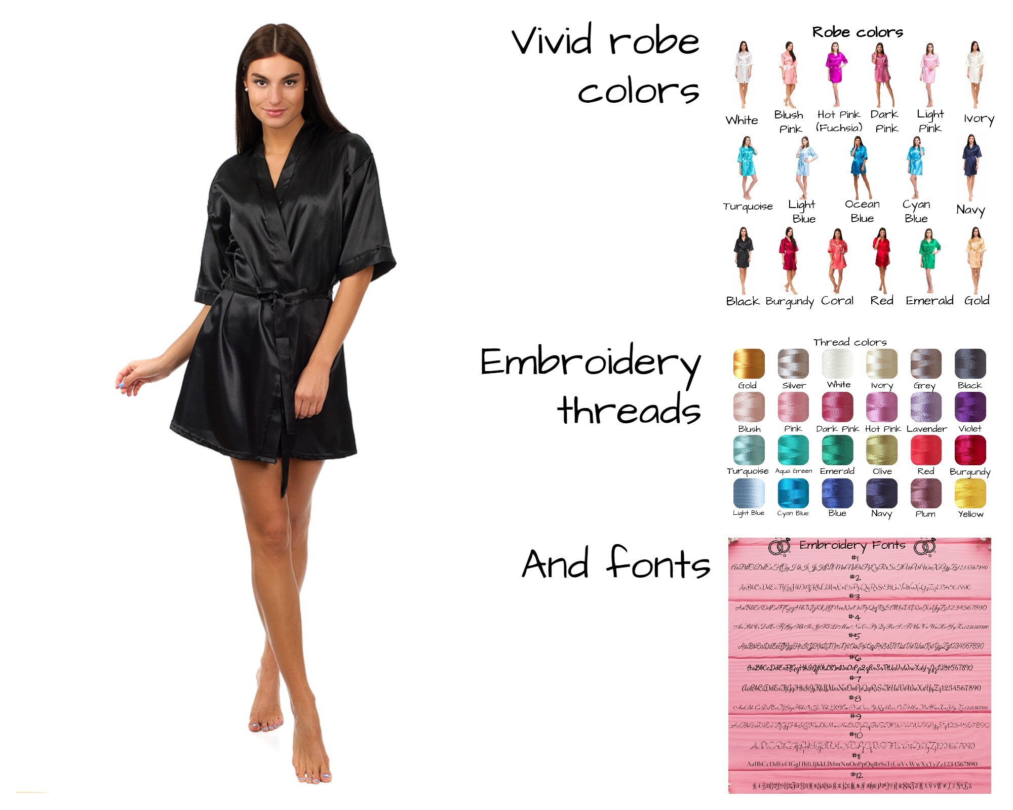 Cheap bridesmaid robes Satin robes for bridesmaids Etsy