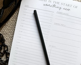 DAILY PLANNER | Notepad | Appointments | Notebook | DIN A4 | Home Office Planner | Notepad for working | Menu planner | Habit tracker | To-do list