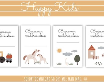 Beautiful digital Bayram cards DOWNLOAD | Eid | Gifts | Gift | Children, Cocuk