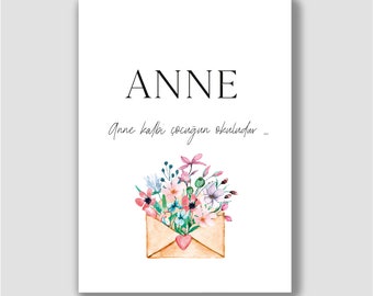ANNE kalbi | MOM | ANNELERGÜNÜ | hediye | poster