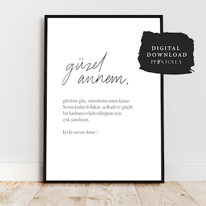 Beautiful ANNEM | Anne | MOM | ANNELERGÜNÜ | hediye | poster