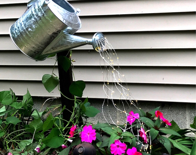Lighted Watering Can With Fairy Lightswaterfall Watering Cangarden