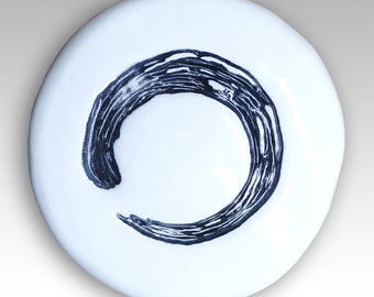 Handmade Earthenware Ensō Symbol: Zen Buddhism Gift