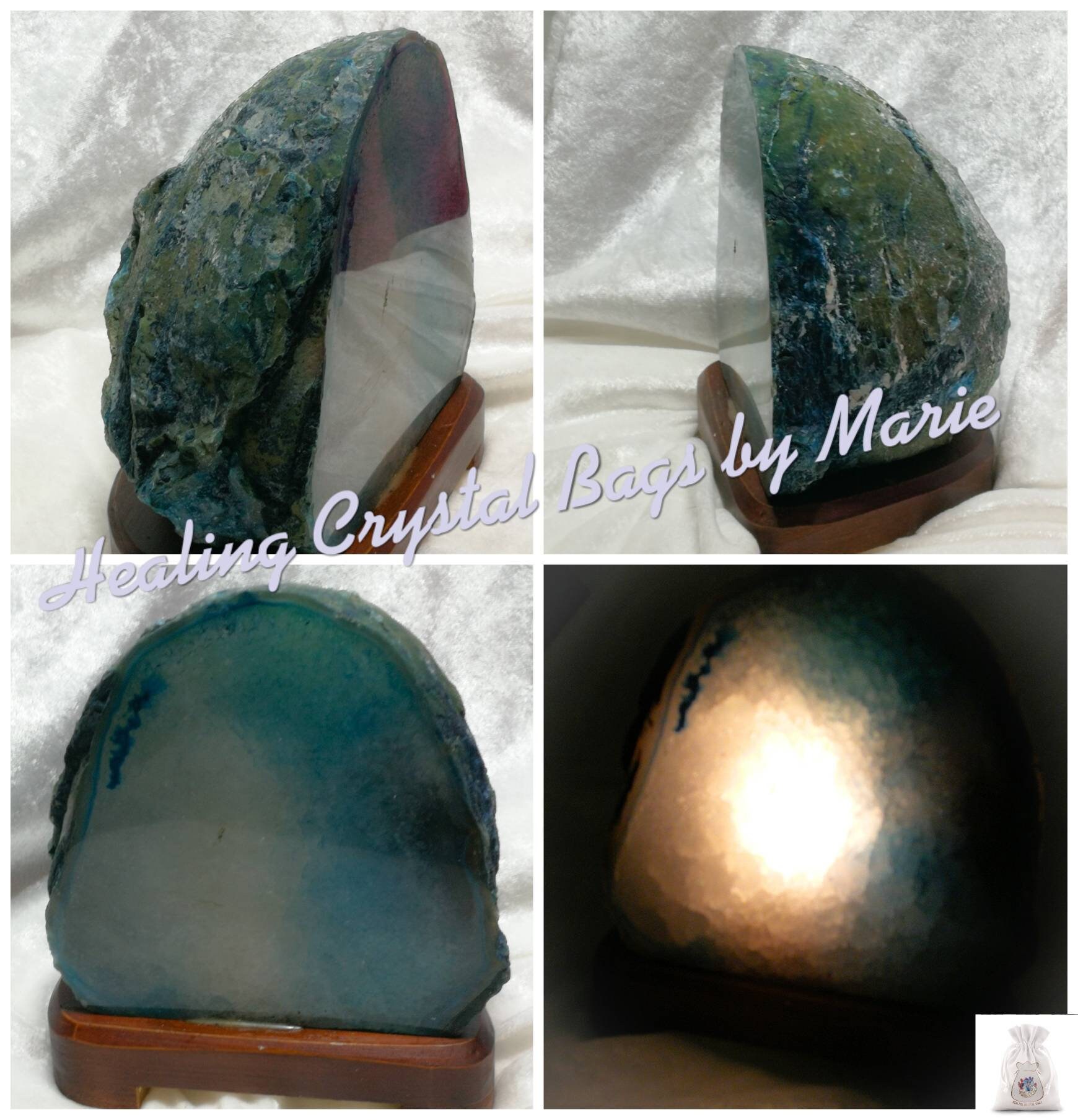 Agate Lamp 3 4kg Green Geode Comes With Light Fitting Agate Lamp 3 4kg Green Geode Comes With Light Fitting And Bulb