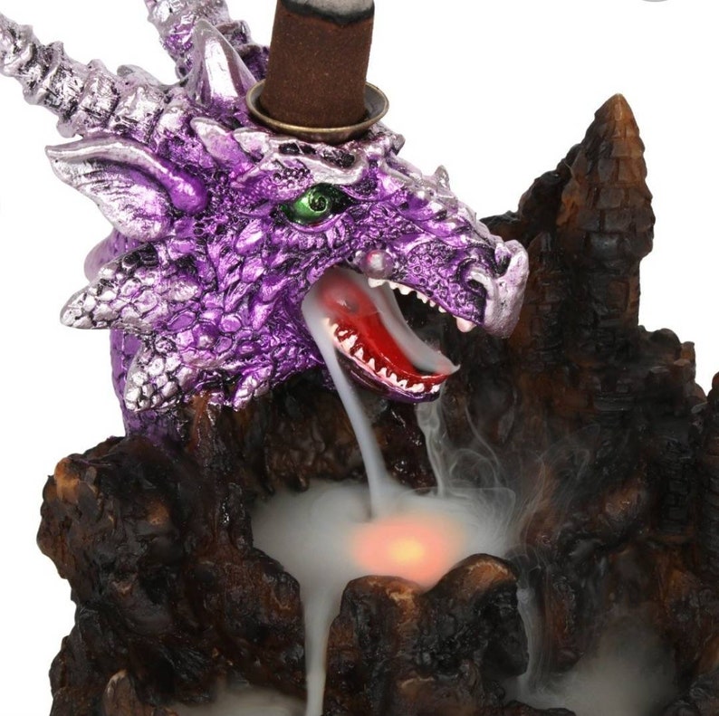 Purple Dragon Backflow Incense Burner Etsy UK
